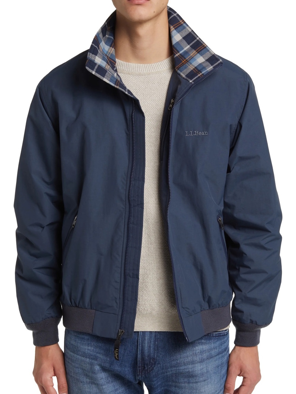 L.L. Bean Warm-Up Jacket, Flannel-Lined